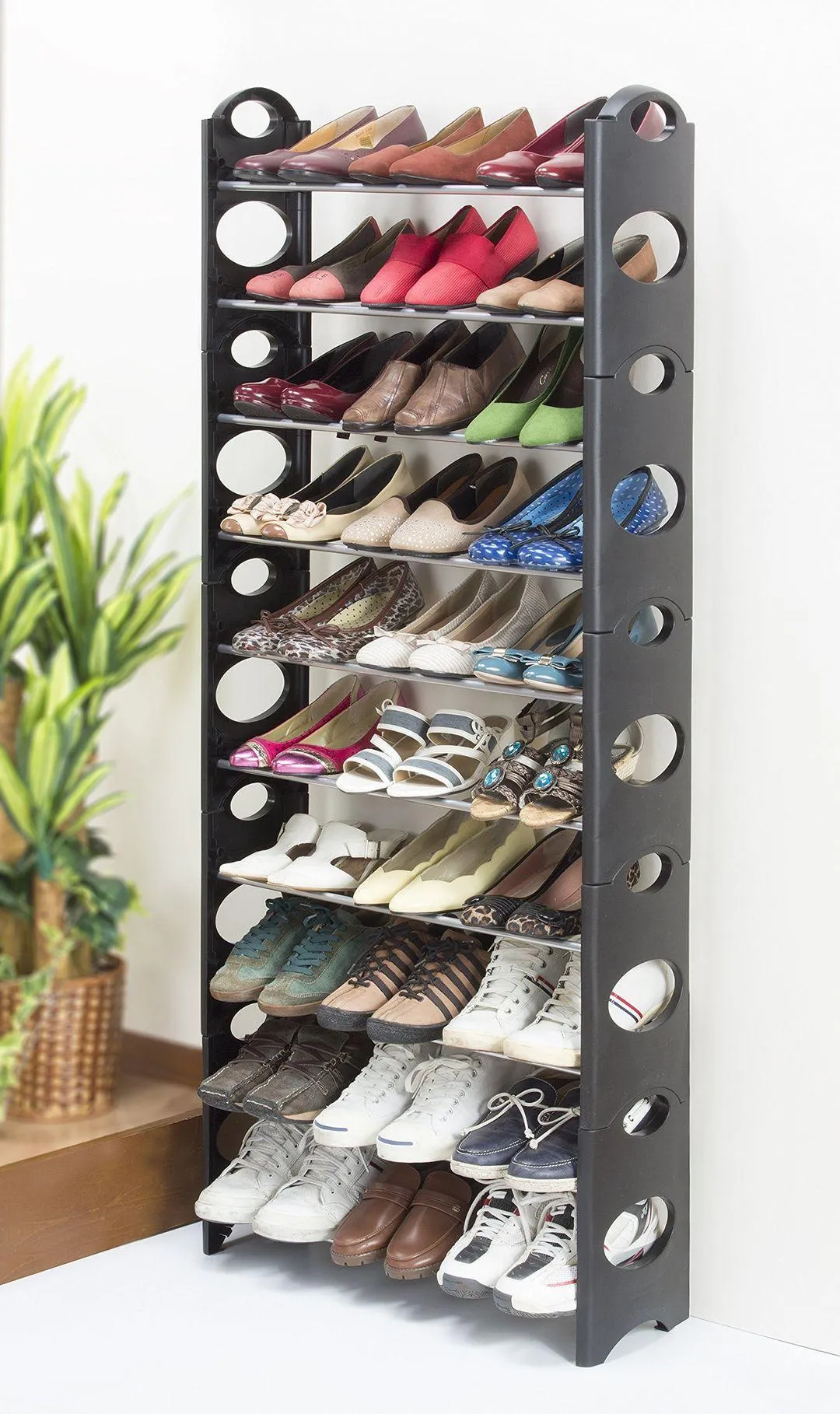 Detachable Free-Standing 10-Tier Shoe Rack | Space-Saving Storage for 30 Pairs