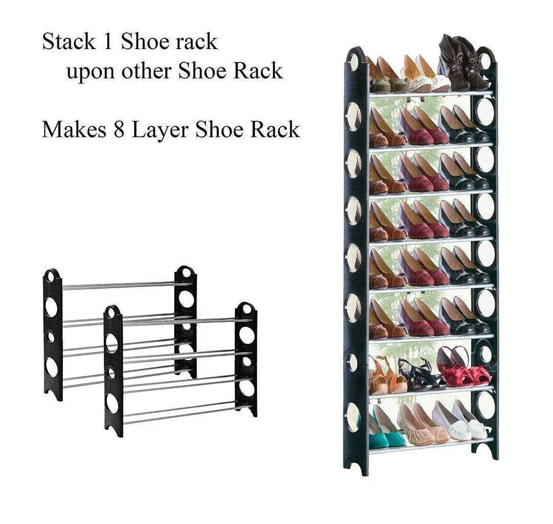 Detachable Free-Standing 10-Tier Shoe Rack | Space-Saving Storage for 30 Pairs