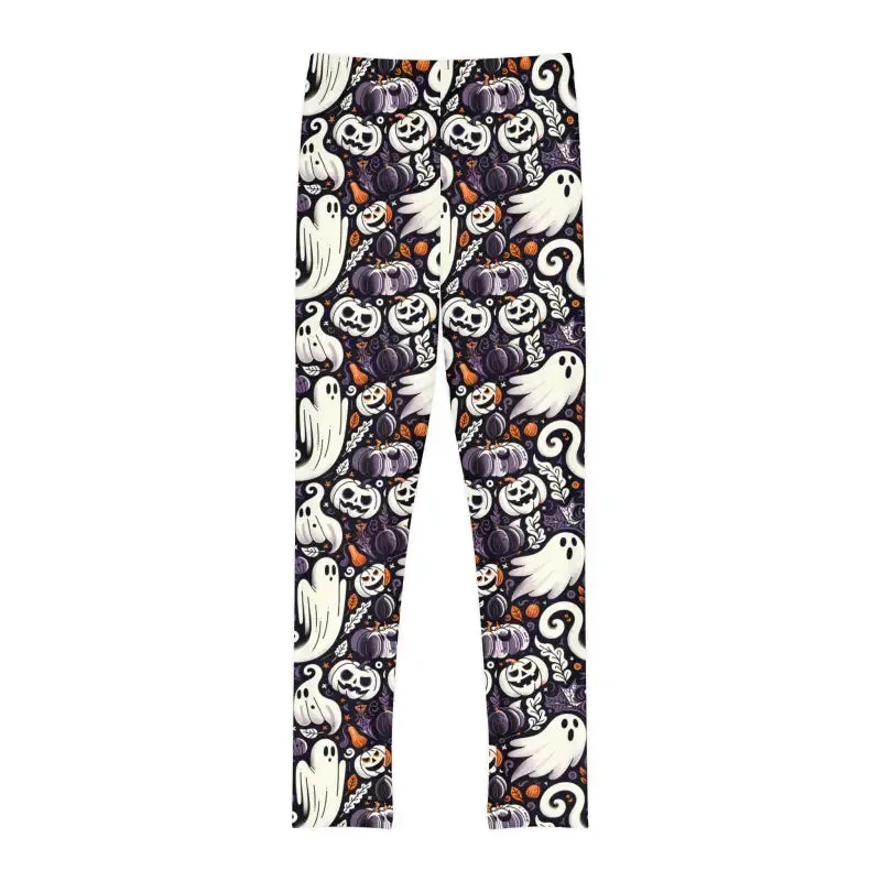 Dipaliz's Ghosts Halloween Youth Full Length Leggings
