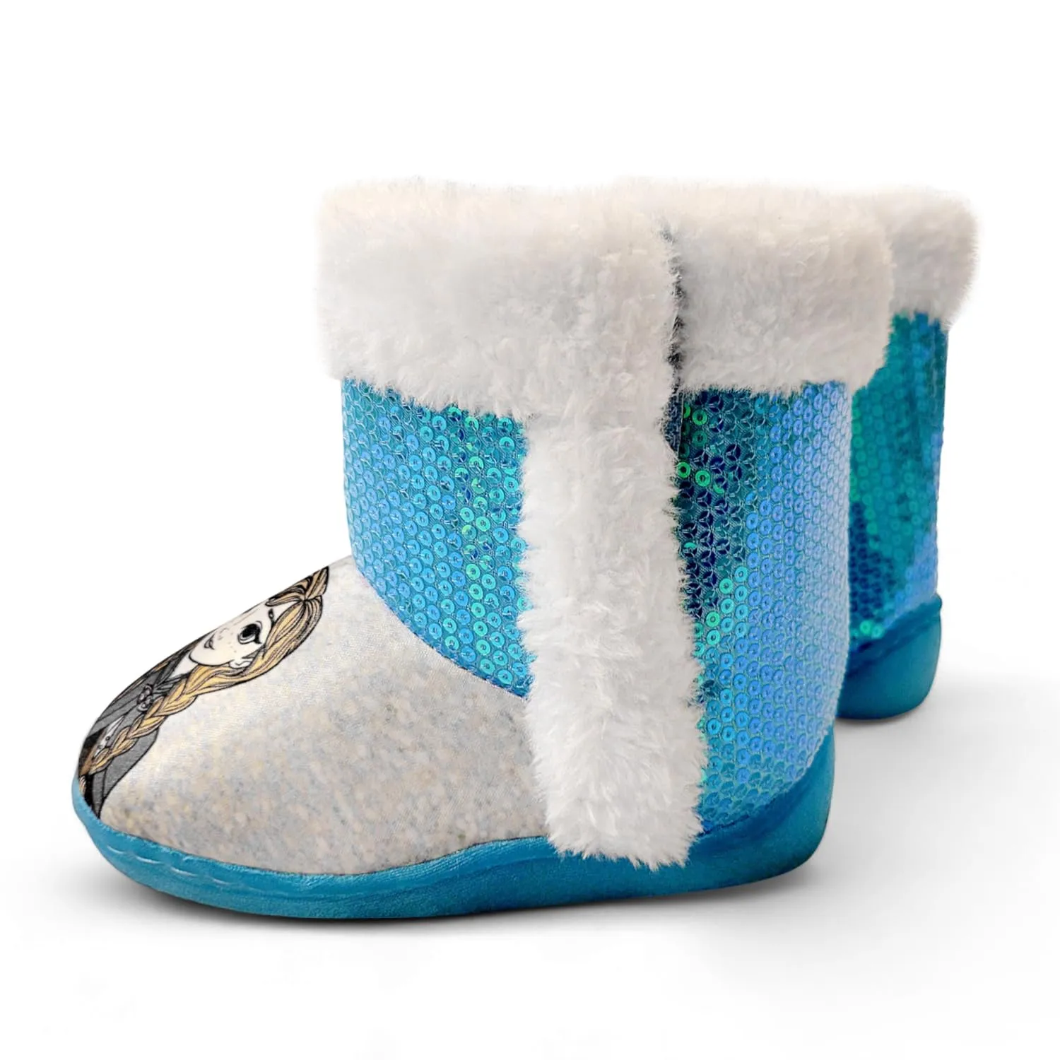 Disney Frozen Anna & Elsa Blue Girl's Lighted Slipper Boots (Toddler)