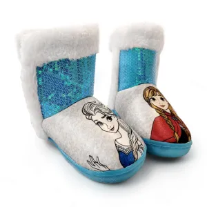 Disney Frozen Anna & Elsa Blue Girl's Lighted Slipper Boots (Toddler)