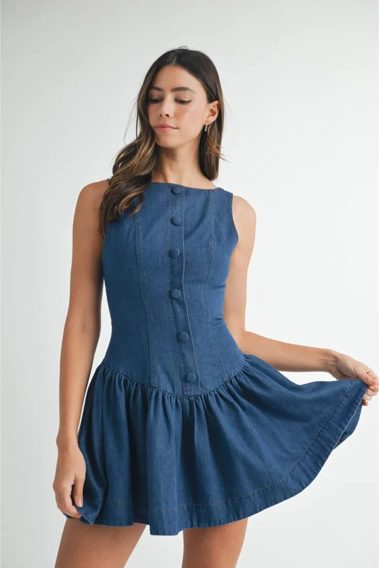 Dolly Denim Low Waist Mini Dress