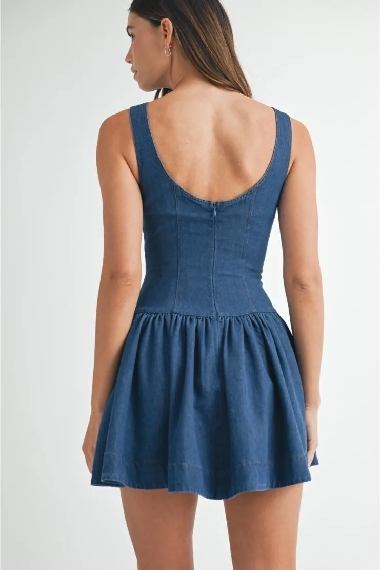 Dolly Denim Low Waist Mini Dress