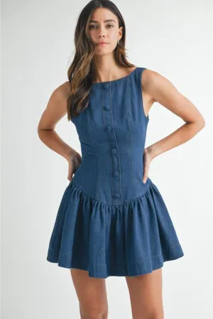 Dolly Denim Low Waist Mini Dress