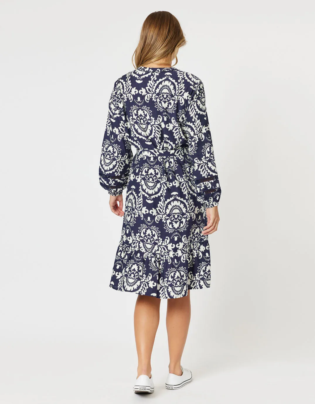 Emily Dress - Navy/White