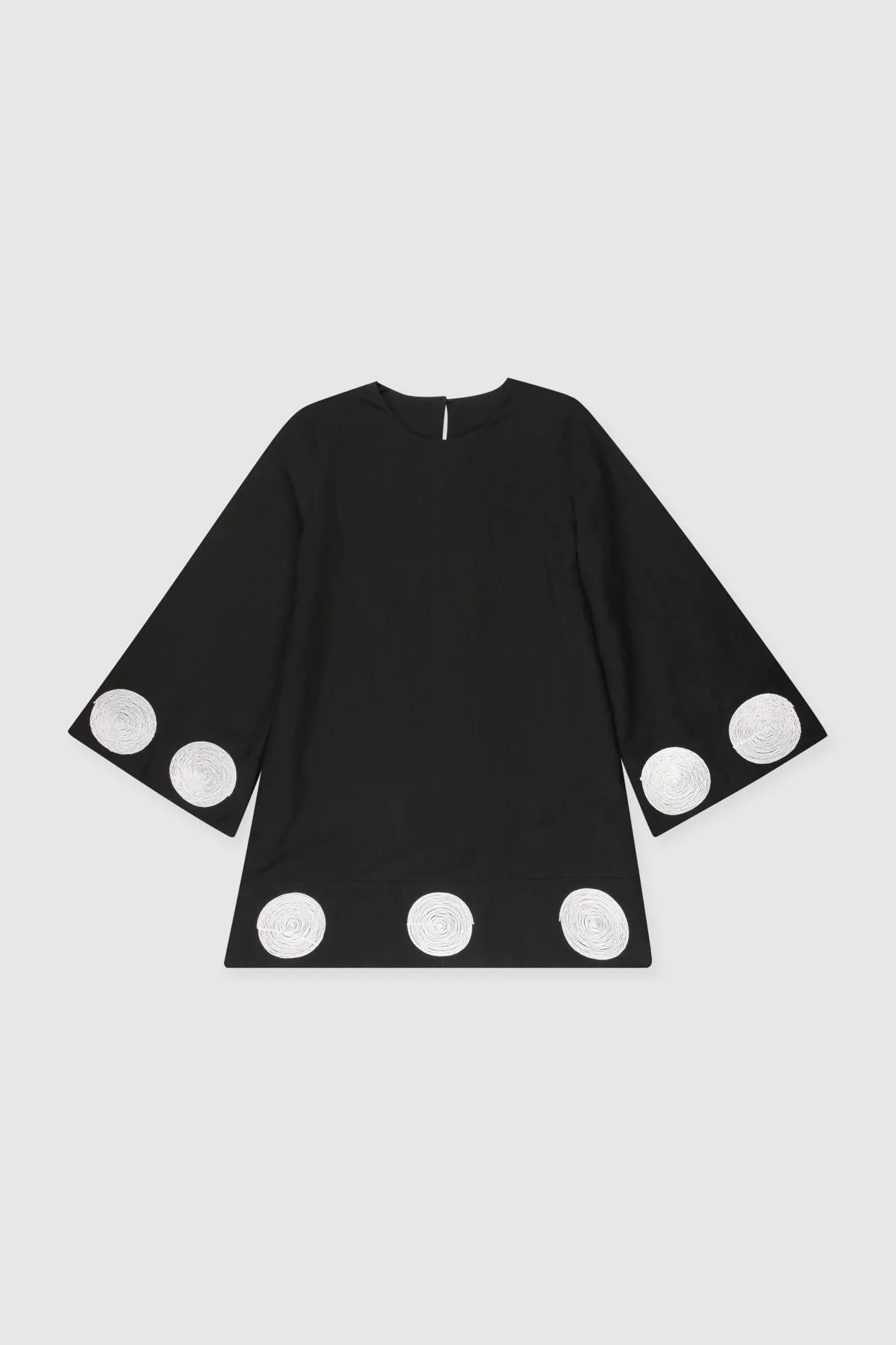 Filipa Embriodered Mini Dress - Noir