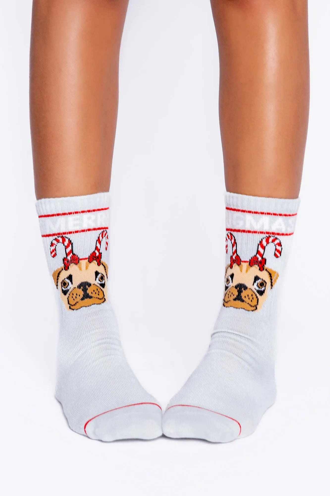 Final Sale Merry Pugmas Recycled Poly Rib Socks