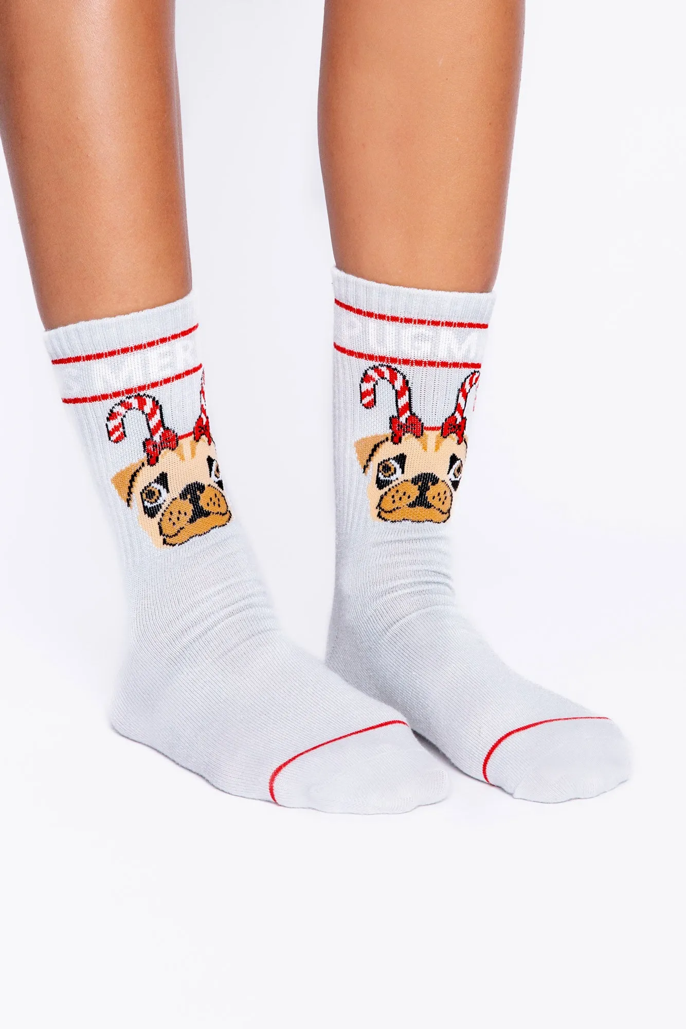Final Sale Merry Pugmas Recycled Poly Rib Socks