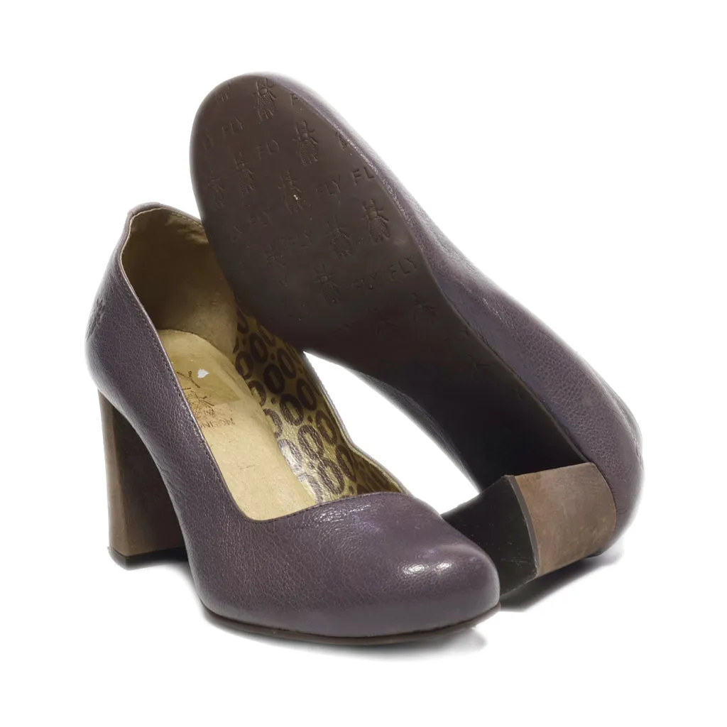 Fly London High-Heel Shoes Leather Purple Colour For Women