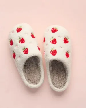 Fuzzy Slippers - Strawberries