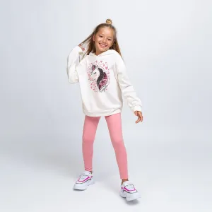 Girl's Ecru Unicorn Sweatshirt