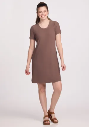 Harlowe Ribbed Dress - Toasted Almond