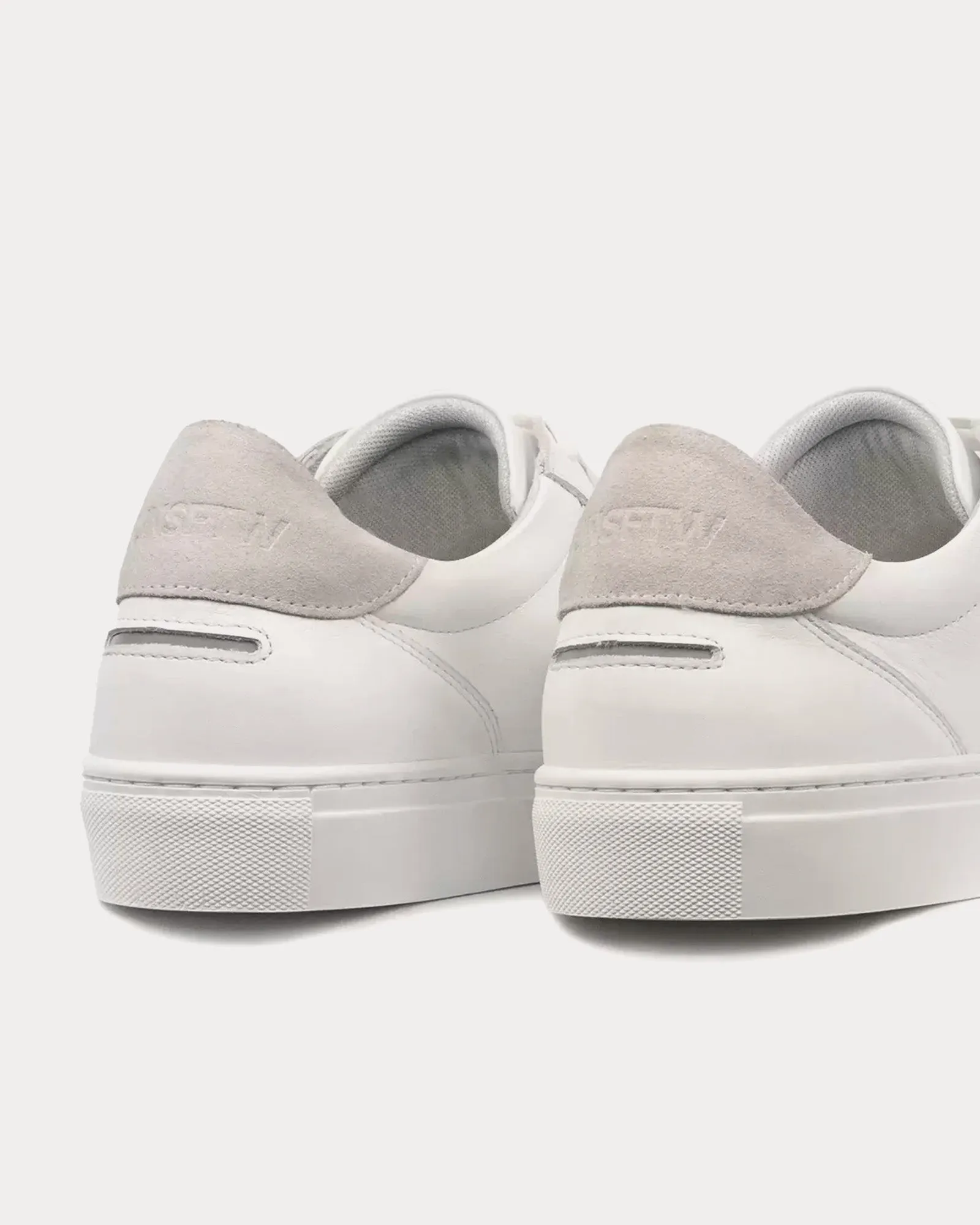 Helier Leather & Suede White / Bone Low Top Sneakers