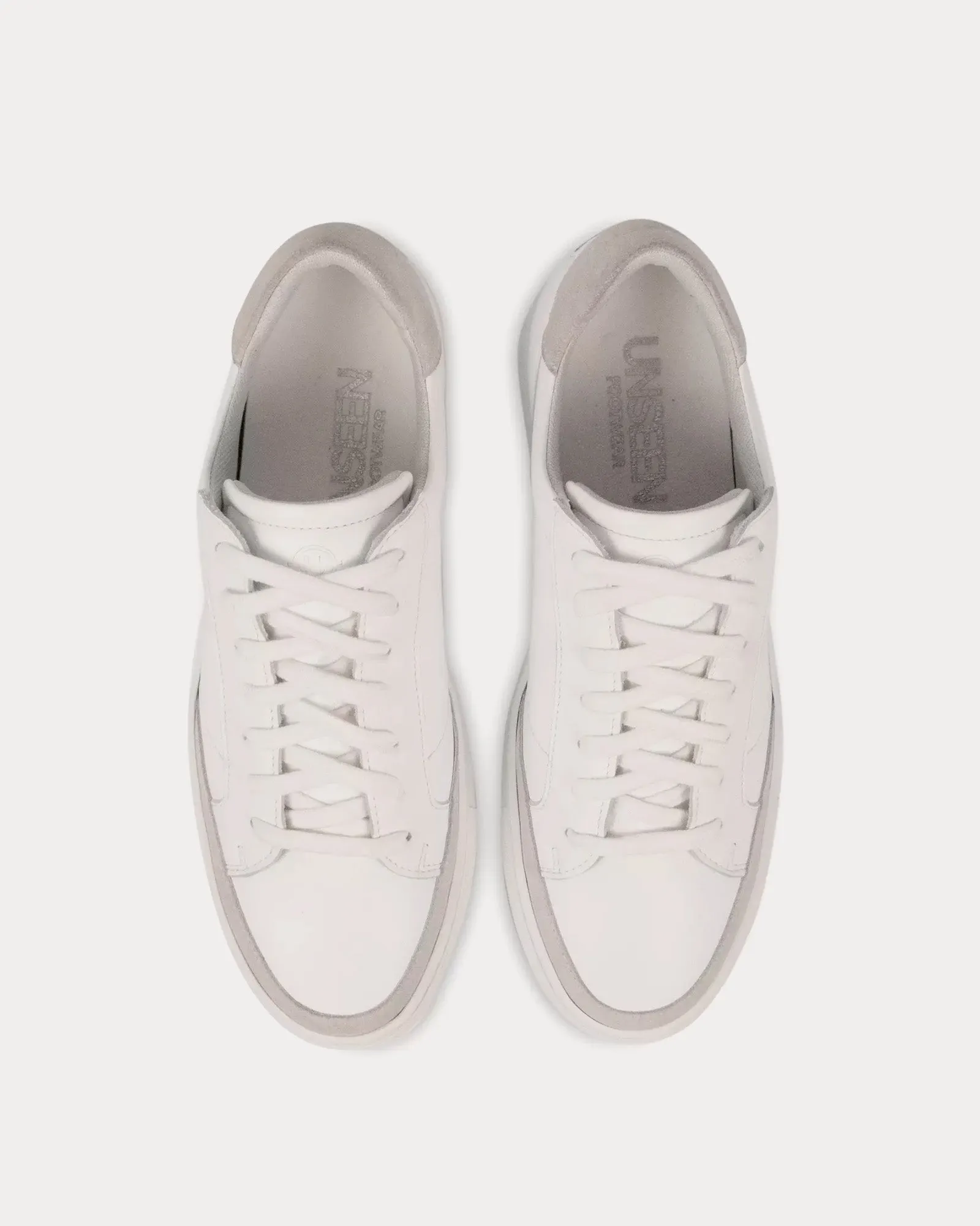 Helier Leather & Suede White / Bone Low Top Sneakers