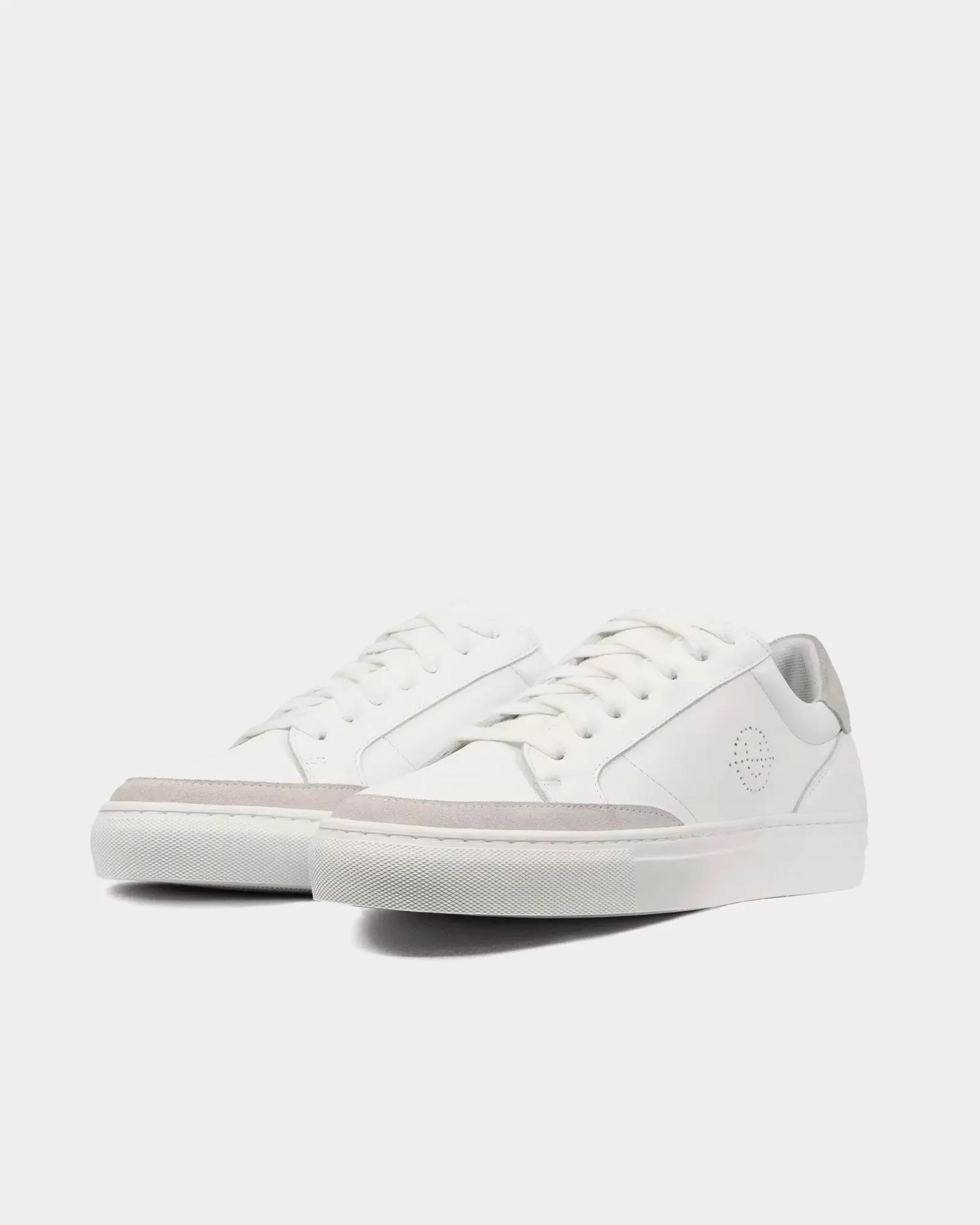 Helier Leather & Suede White / Bone Low Top Sneakers