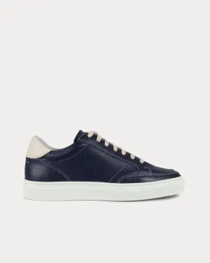 Helier Tumbled Leather Navy / Cream Low Top Sneakers
