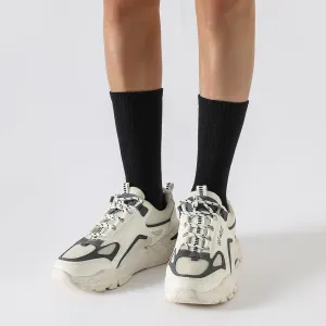 High Cylinder Cotton Mid-Tube Solid Color Socks