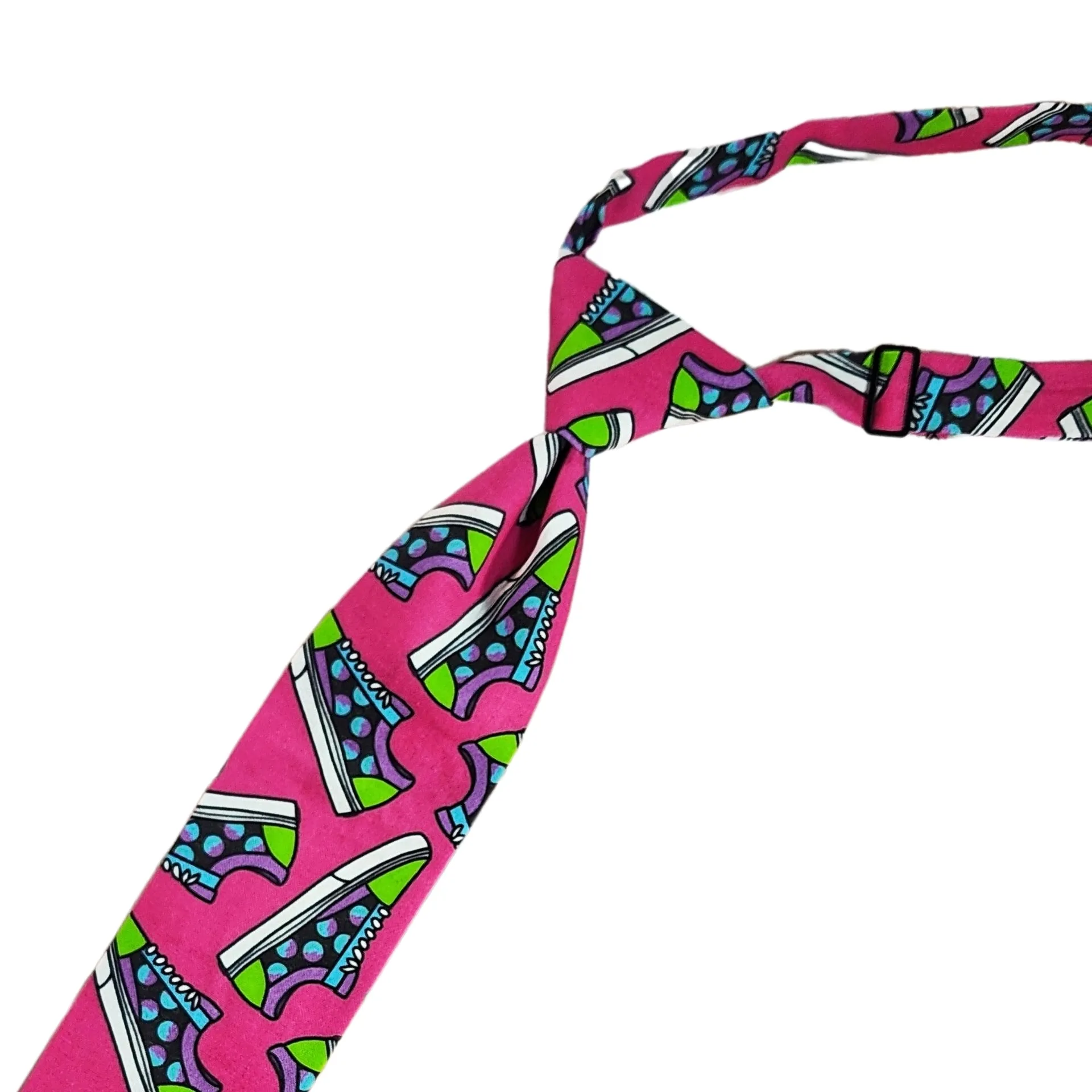 Hot Pink Tennis Shoes Adjustable Necktie
