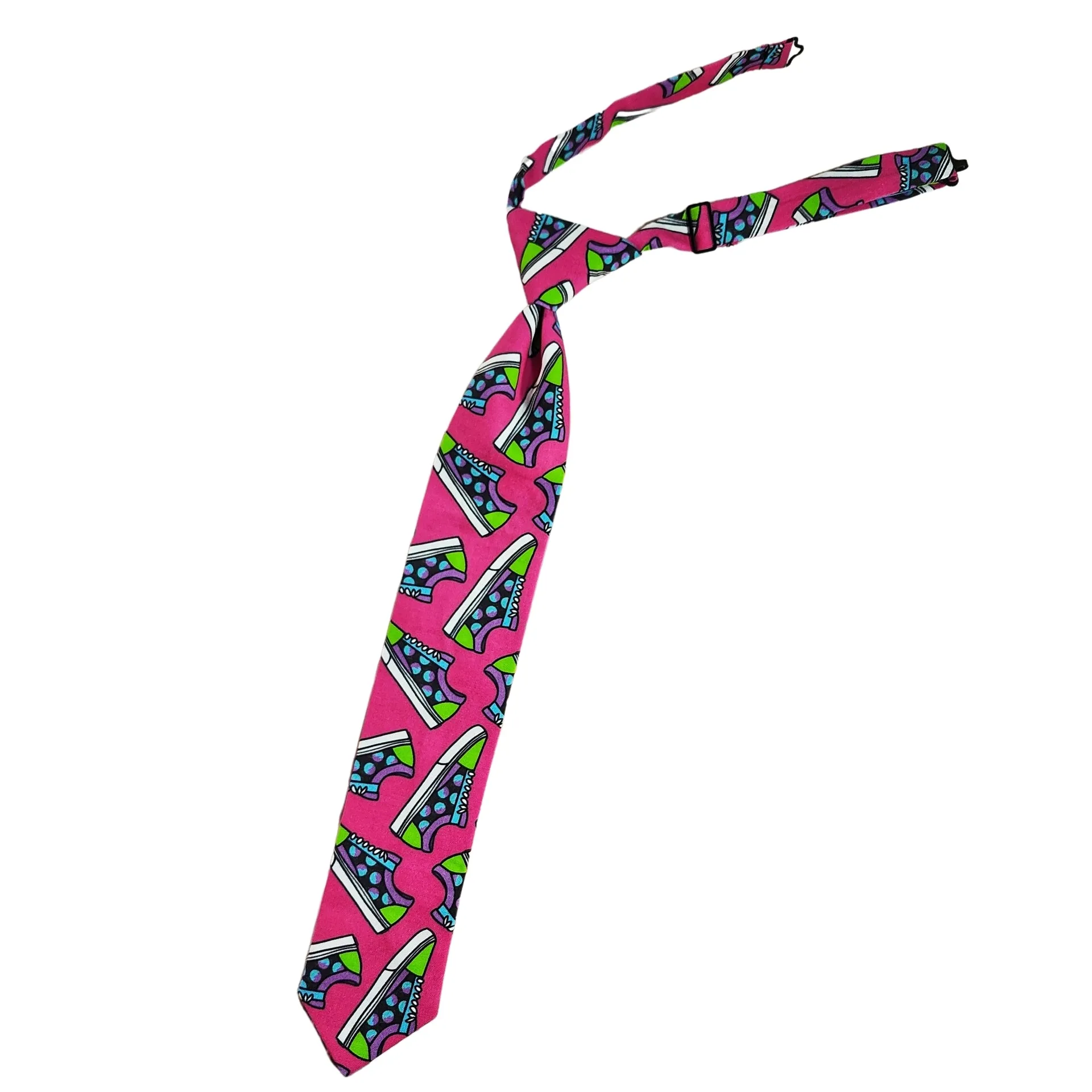 Hot Pink Tennis Shoes Adjustable Necktie