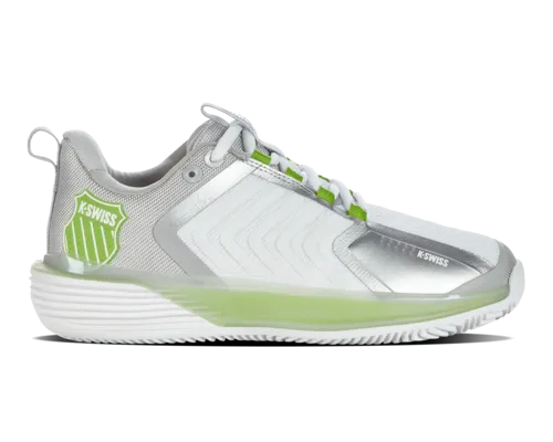 K-Swiss Women's Ultrashot 3 Hb White Gray Violet Lime Green Shoes
