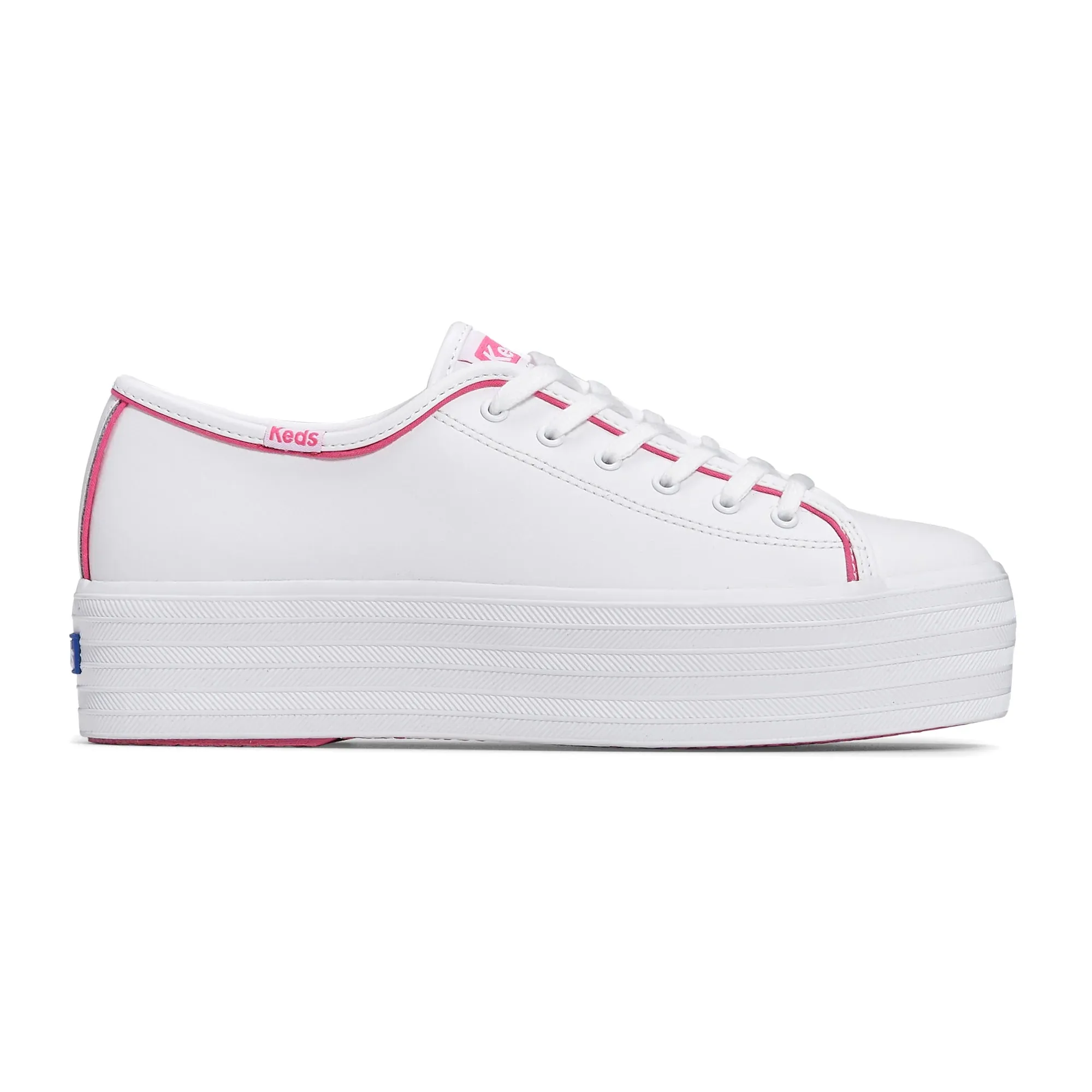 Keds Triple up Leather Pop Binding White/Fuchsia WH67849