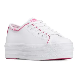 Keds Triple up Leather Pop Binding White/Fuchsia WH67849