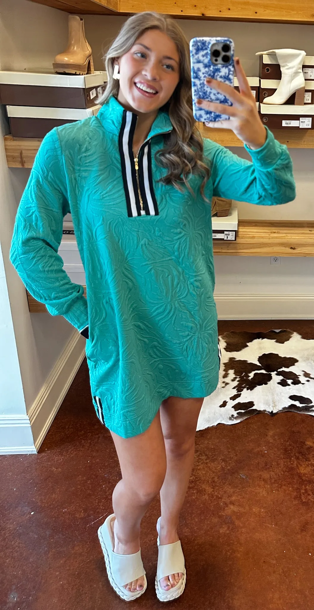 Kelly Green Jacquard Dress