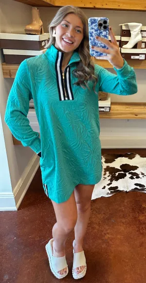 Kelly Green Jacquard Dress