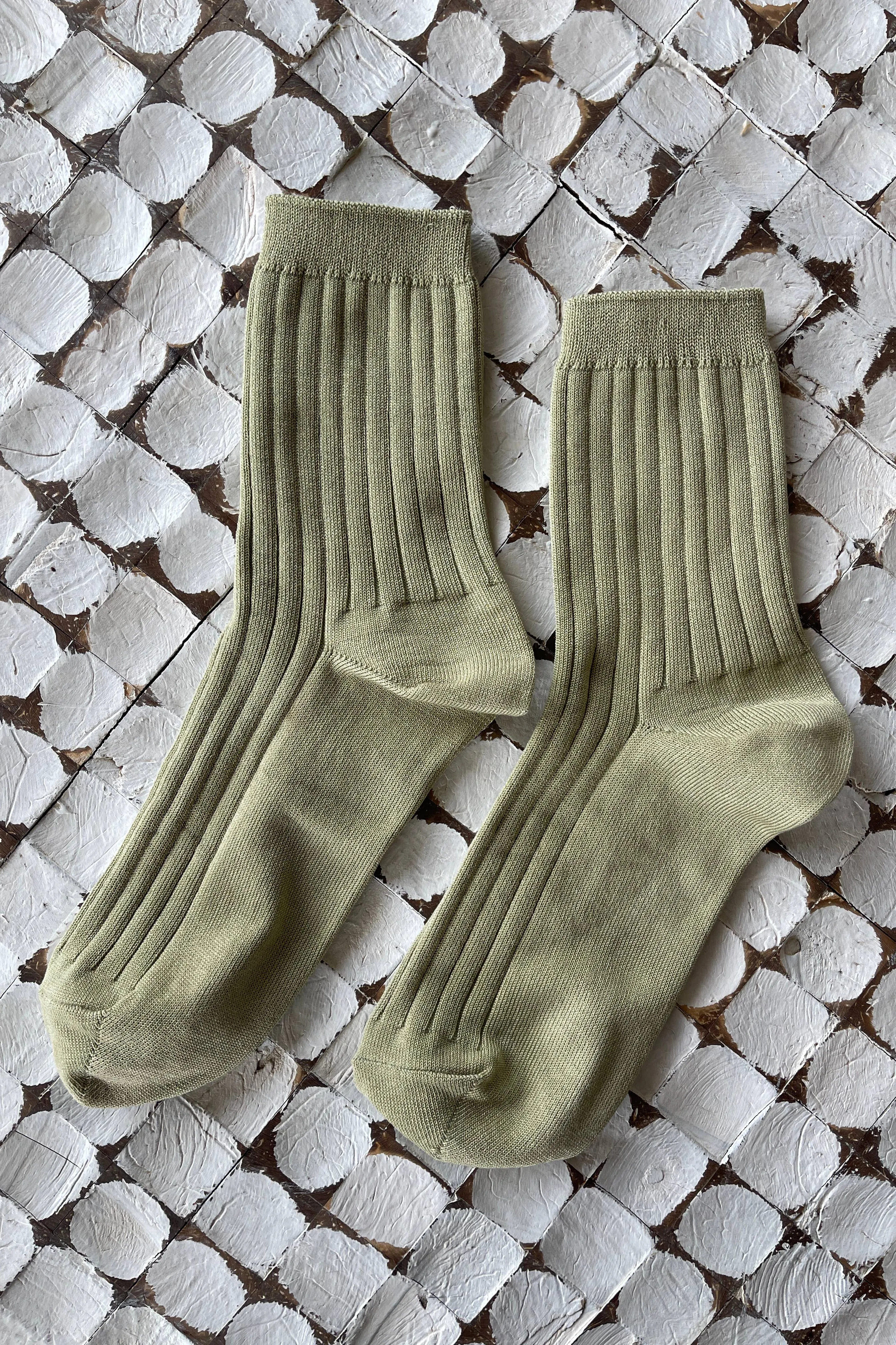 Le Bon Shoppe Her Cotton Rib Socks - Avocado