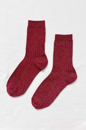 Le Bon Shoppe Her Socks - Carmine Glitter
