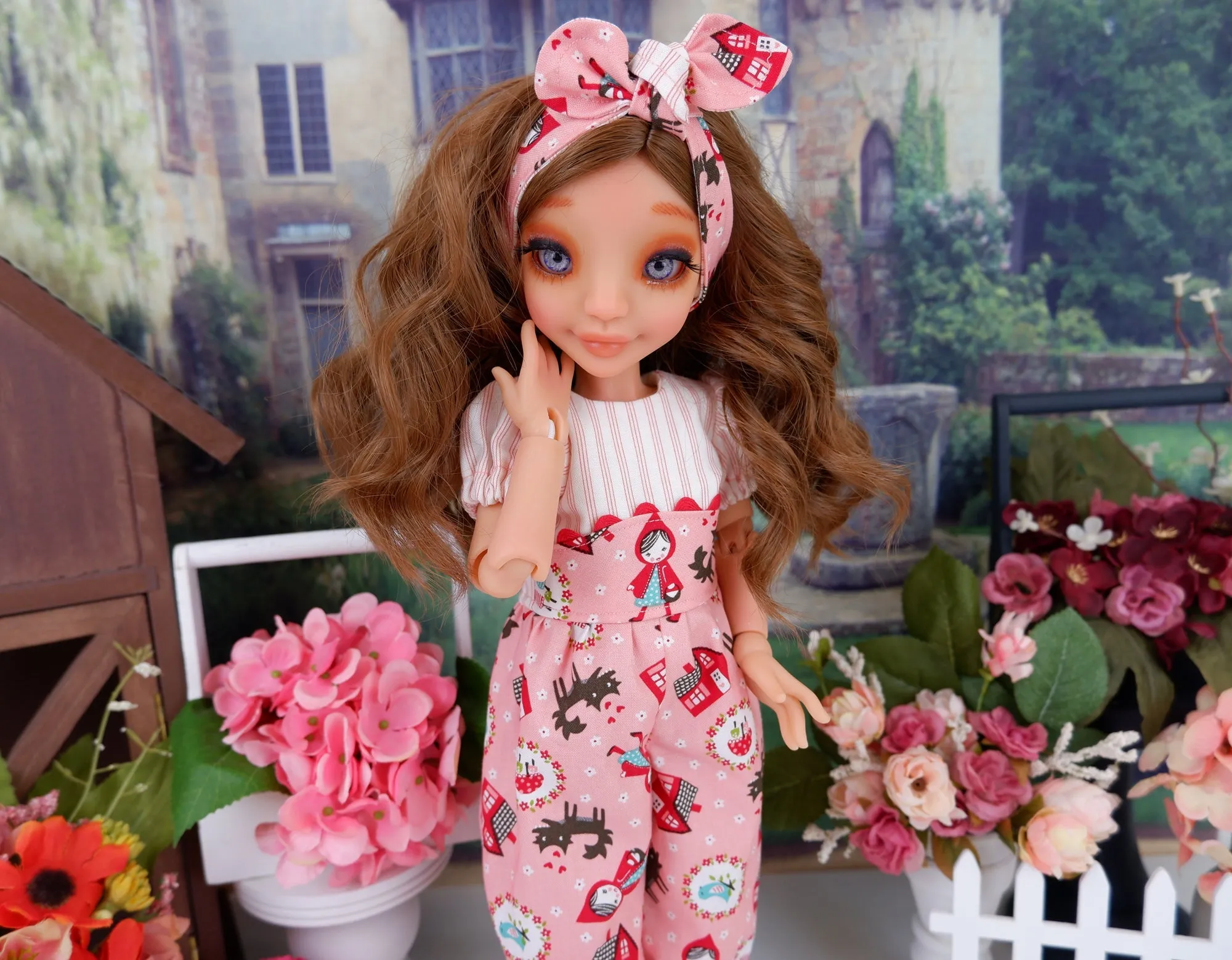 Lil' Red Riding Hood - romper with tennis shoes for Ava BJD doll