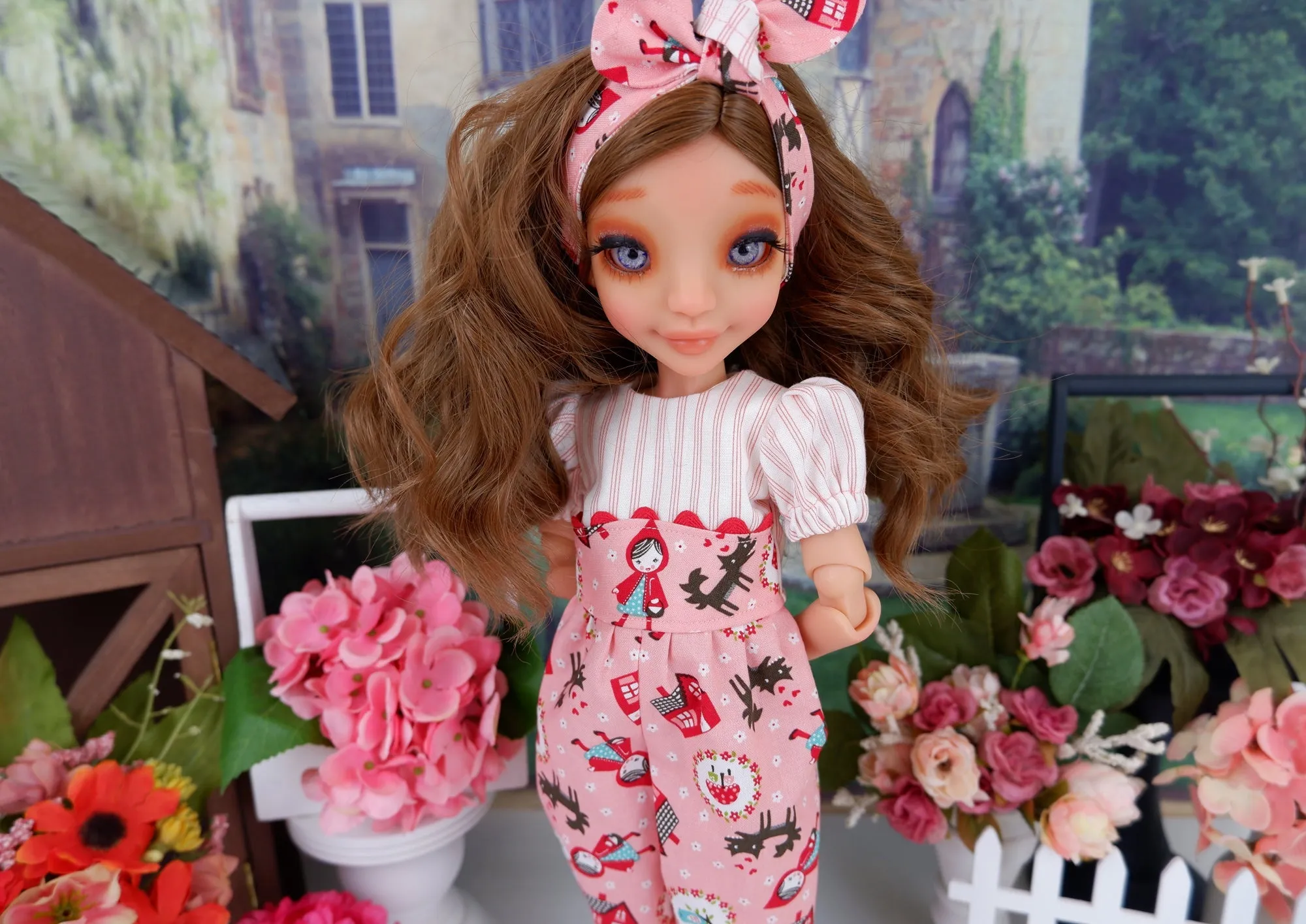 Lil' Red Riding Hood - romper with tennis shoes for Ava BJD doll