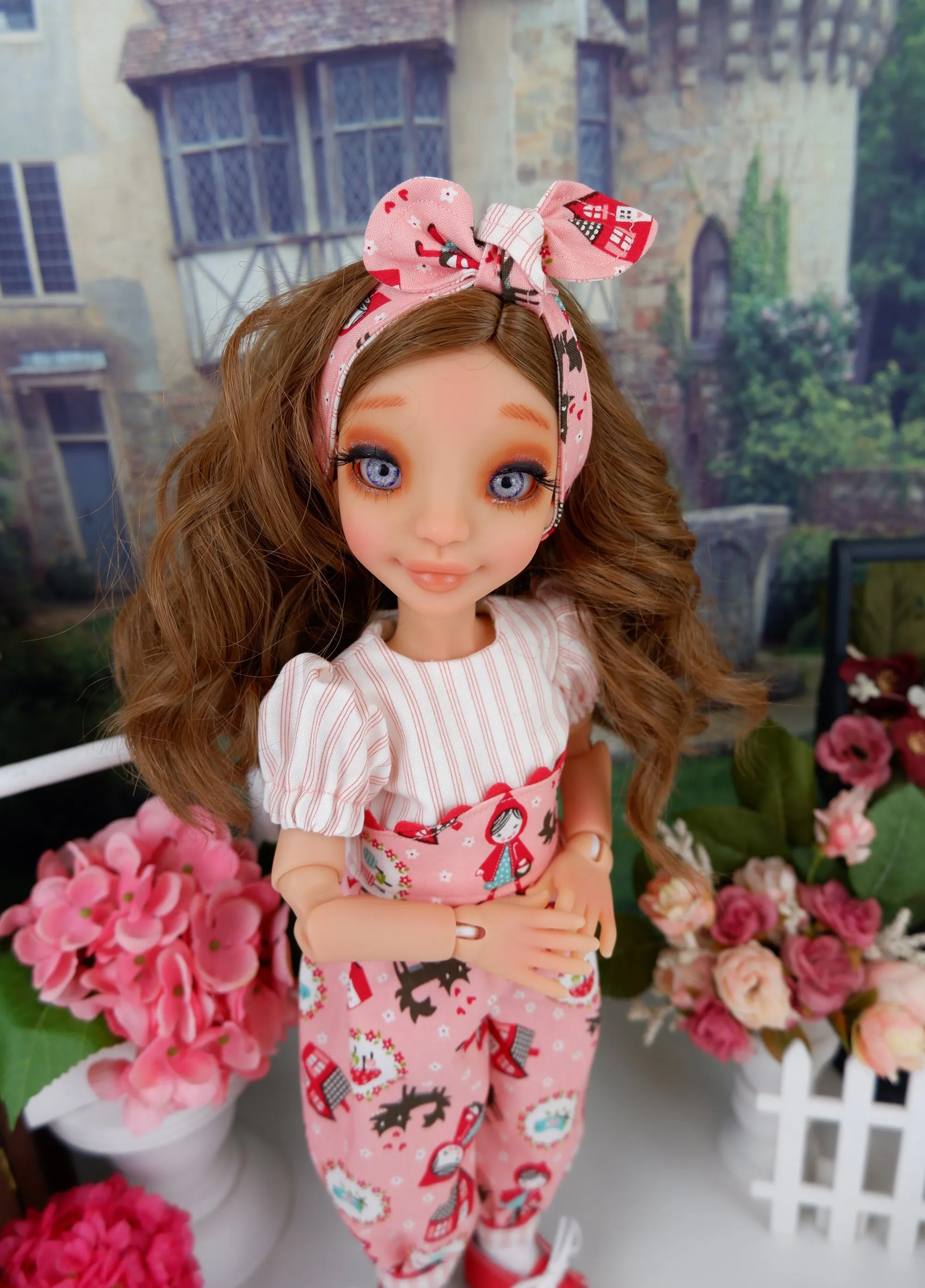 Lil' Red Riding Hood - romper with tennis shoes for Ava BJD doll