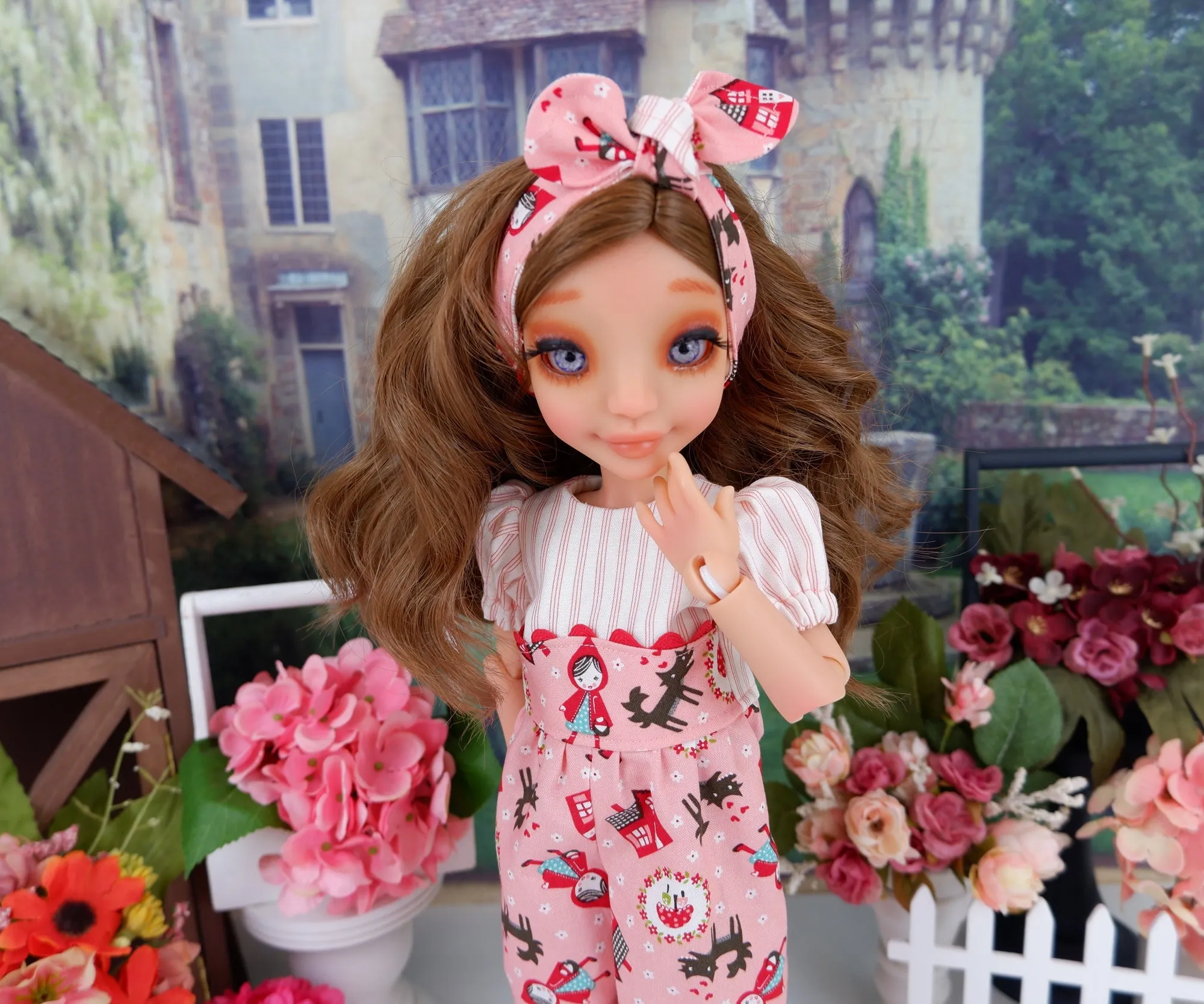 Lil' Red Riding Hood - romper with tennis shoes for Ava BJD doll