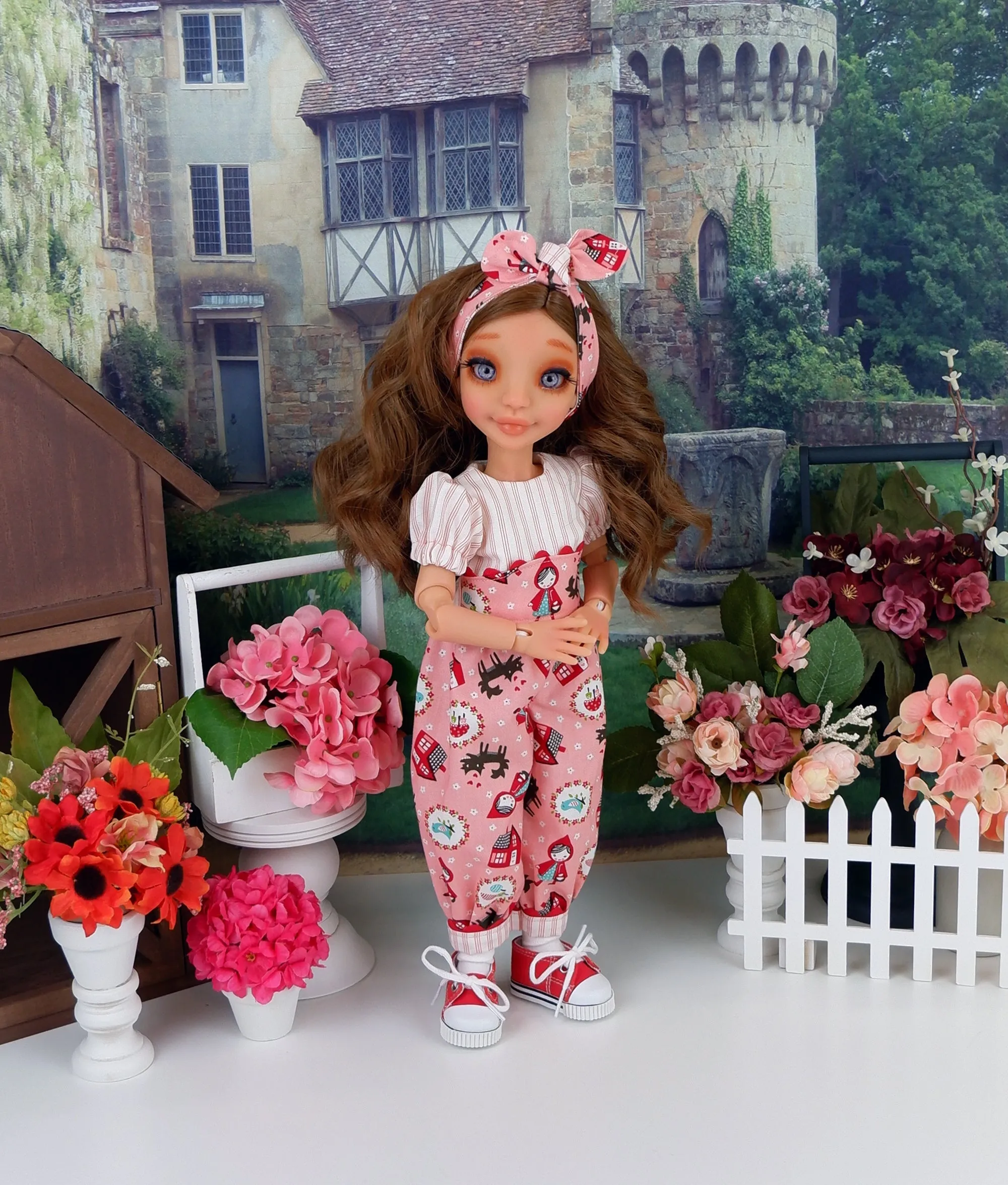 Lil' Red Riding Hood - romper with tennis shoes for Ava BJD doll