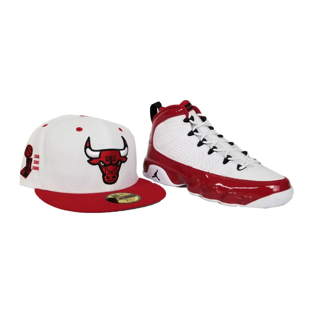 Matching New Era Chicago Bulls Fitted Hat For Jordan 9 Gym Red