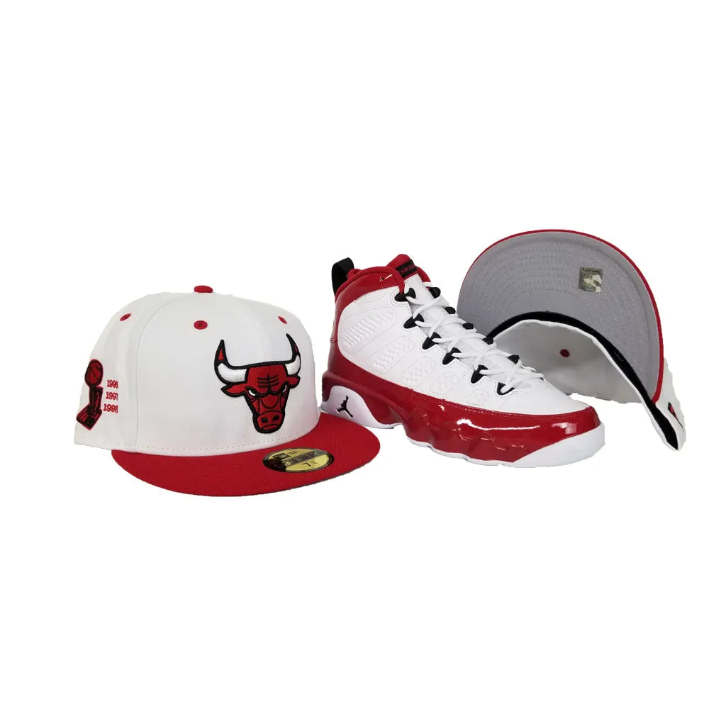 Matching New Era Chicago Bulls Fitted Hat For Jordan 9 Gym Red