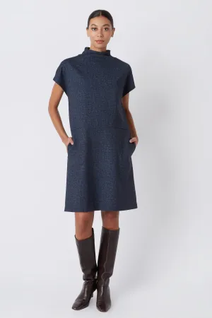 Maya Funnelneck Dress - Navy Heather