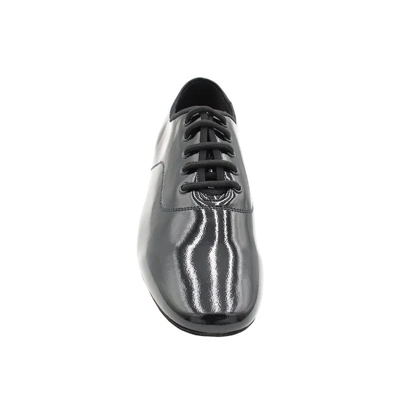 Men's 2cm Black Patent Leather Heels Ballroom Dance Shoes