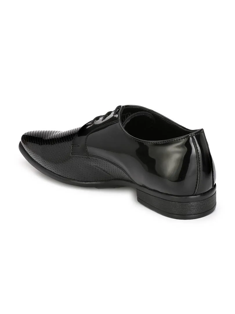 Men's Black Derby Patent Leather Formal Shoes