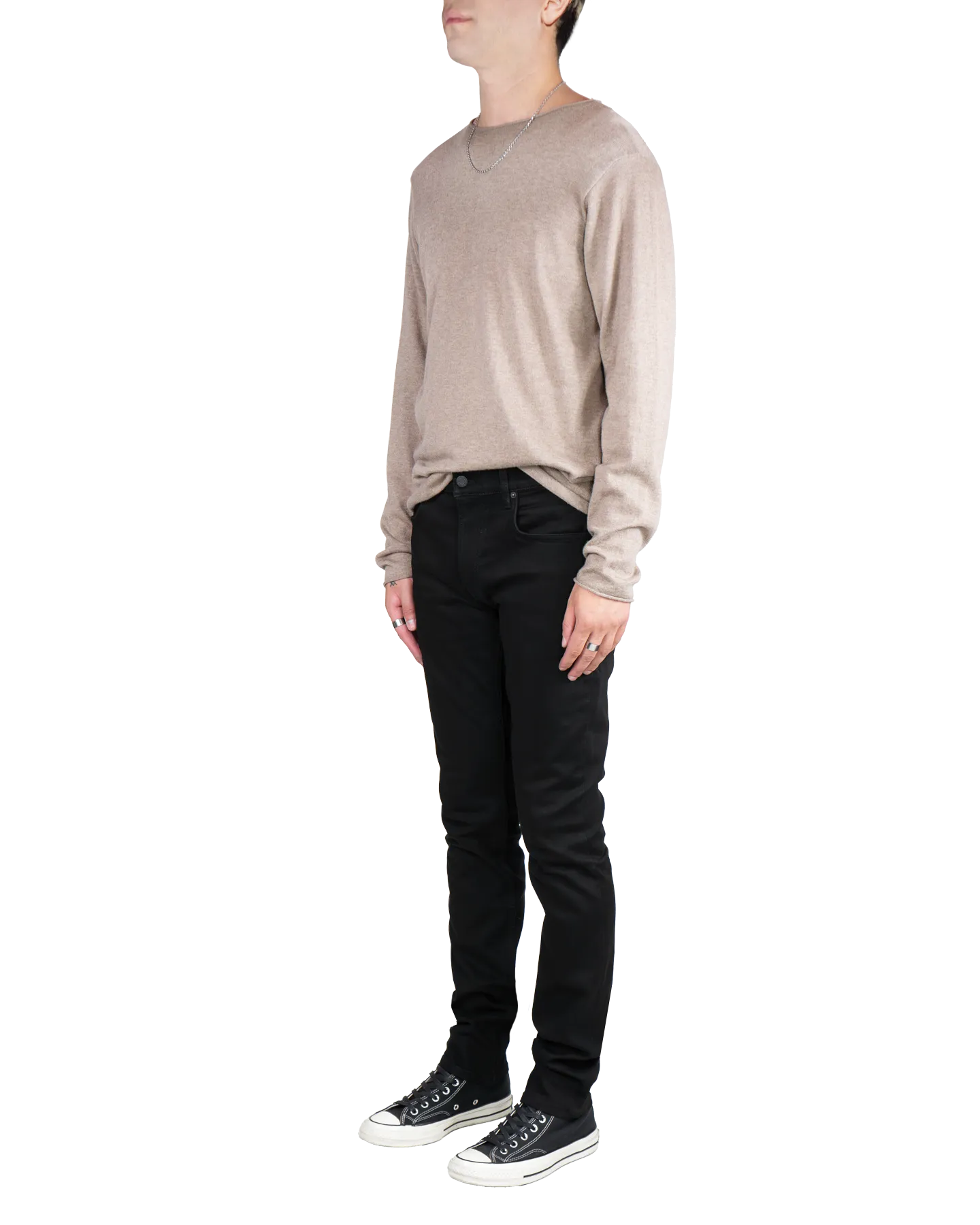 Men's Skinny Slim Jeans in Stretch Jet Black
