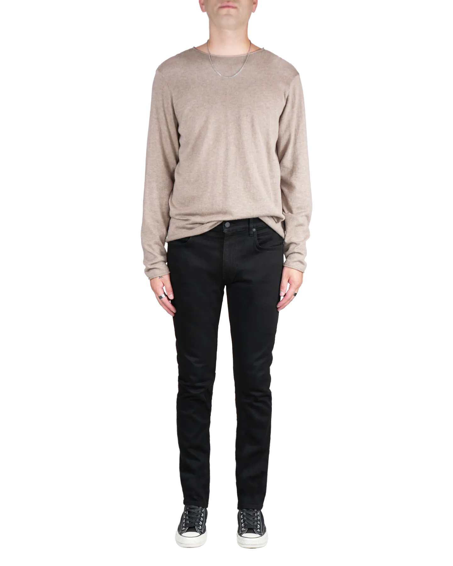 Men's Skinny Slim Jeans in Stretch Jet Black