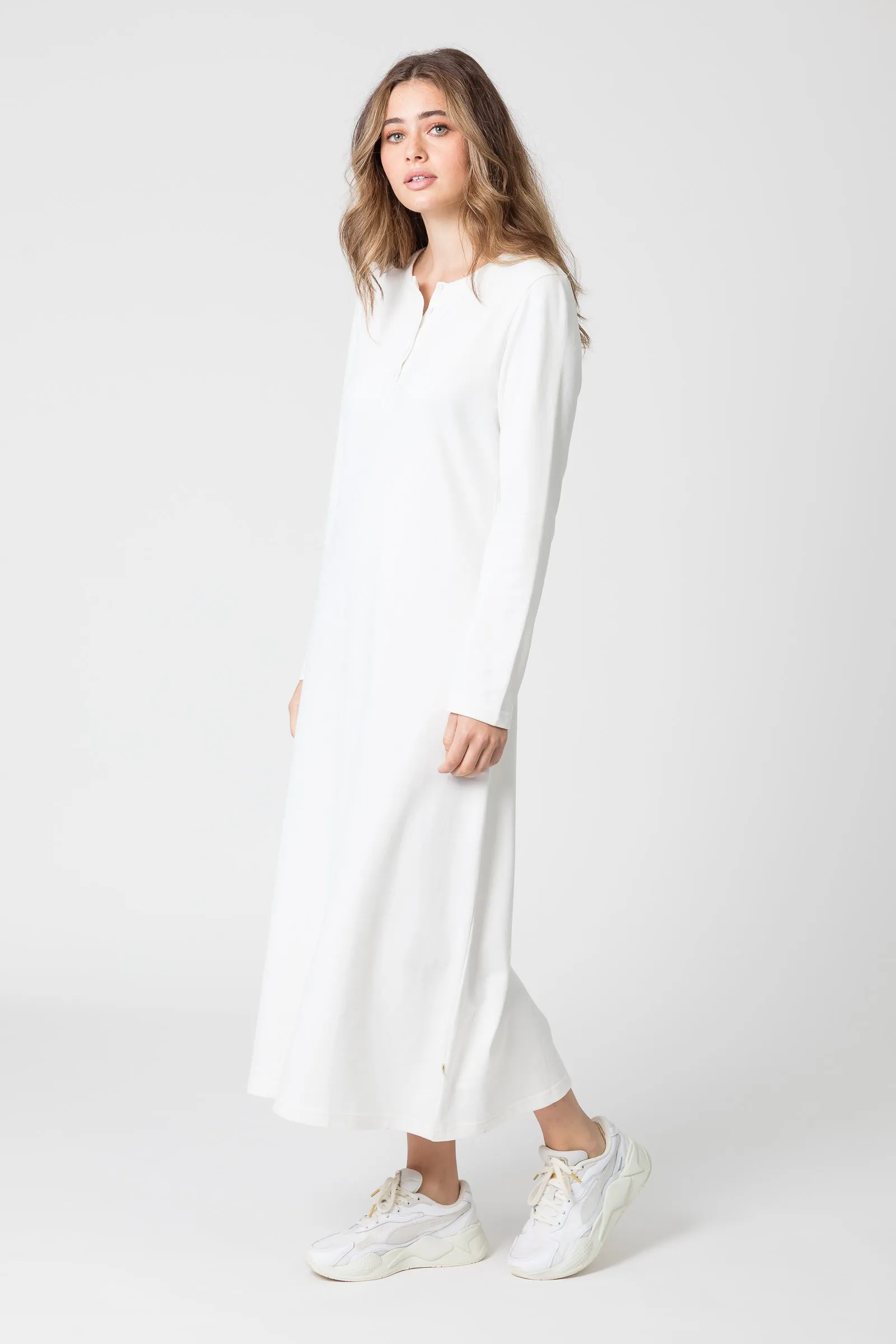 Muse Henley LS Dress - Cloud