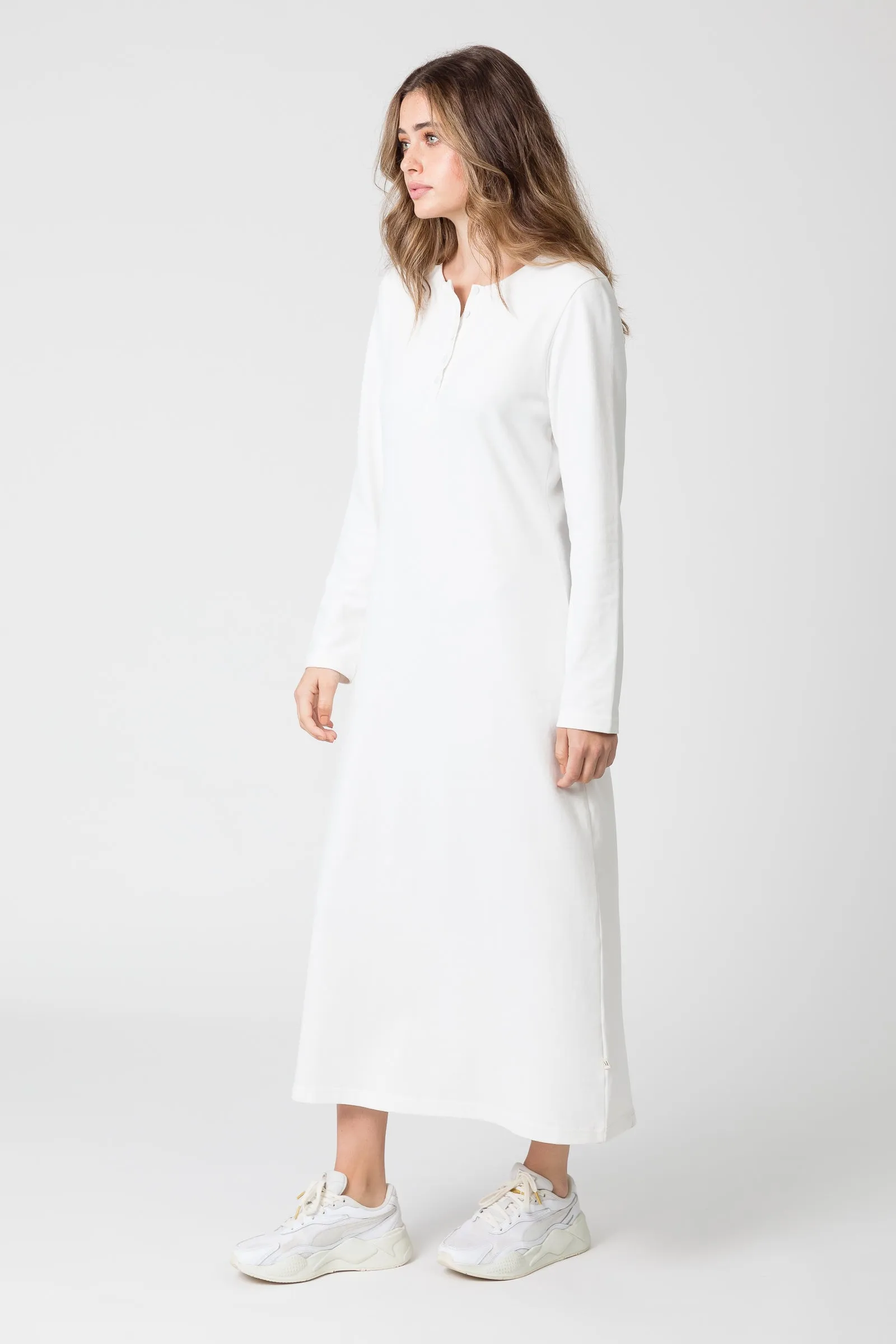 Muse Henley LS Dress - Cloud