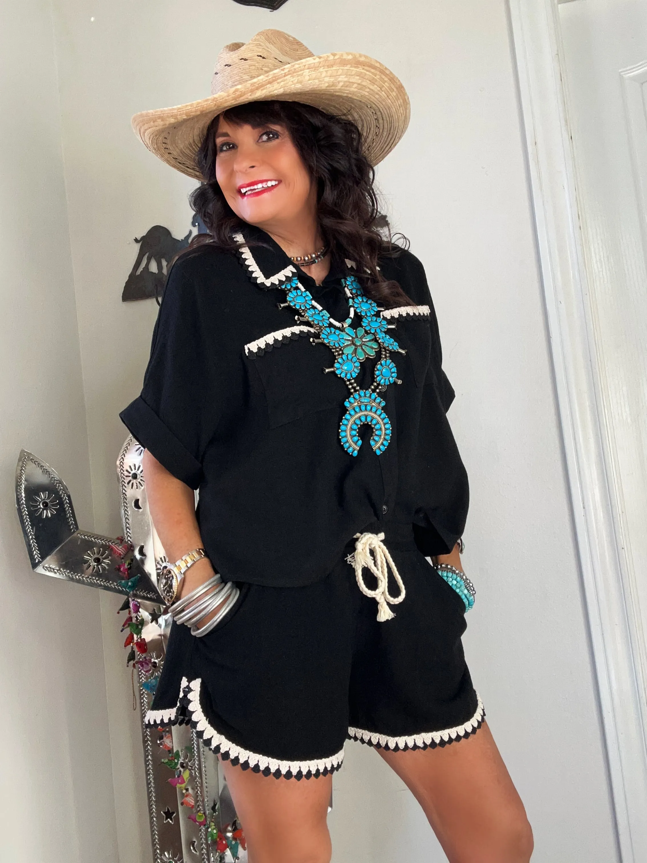 Naples Embroidered Linen Button Up Shirt