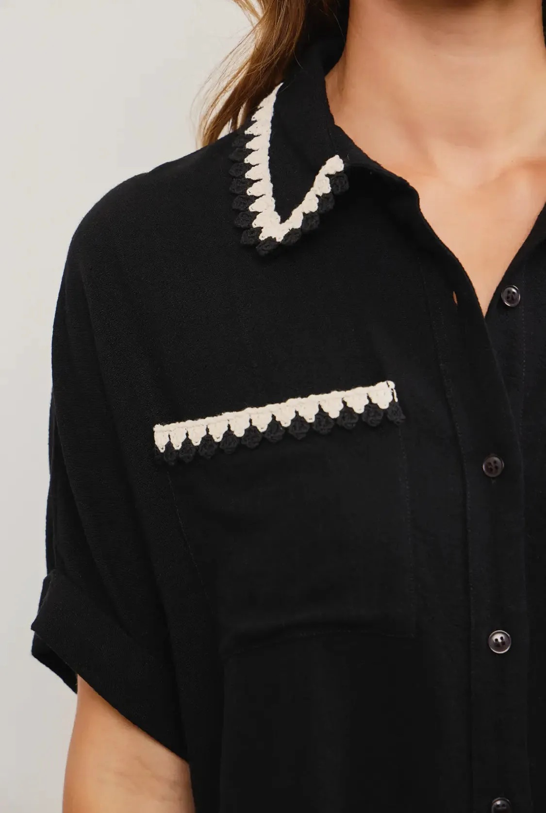 Naples Embroidered Linen Button Up Shirt