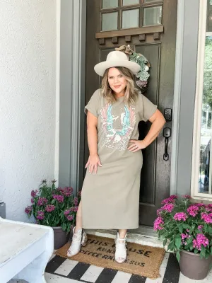 NEW Tan Free Bird Vintage Tee Dress