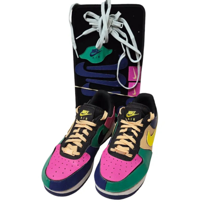 Nike Air Force 1/1 'Black Multi-Color' Patch Sneakers  Sz [M/6 & W/7.5] #DB2576-001