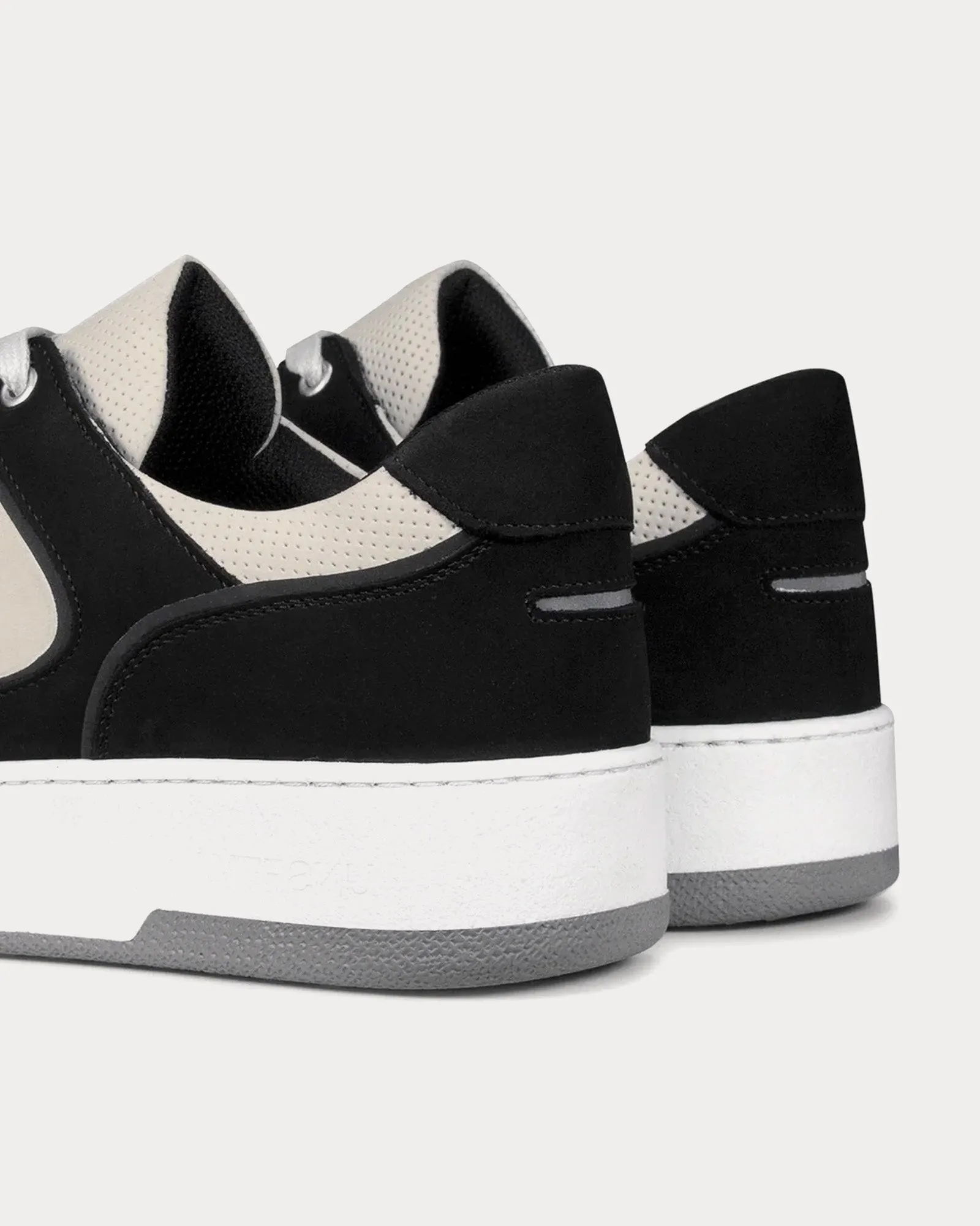 Noirmont Leather & Suede Black Low Top Sneakers