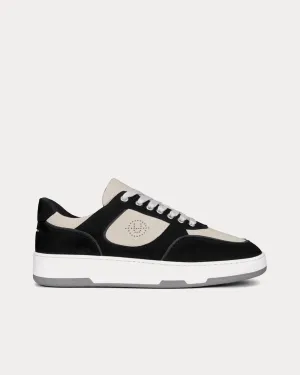 Noirmont Leather & Suede Black Low Top Sneakers